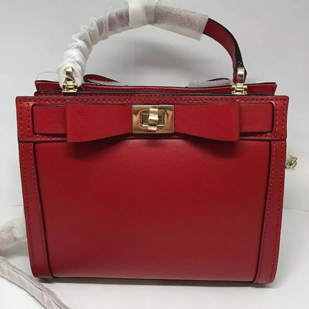 Authentic Kate Spade leather small kisslock 2 compartments Crosby /satchel - Picture 8 of 16